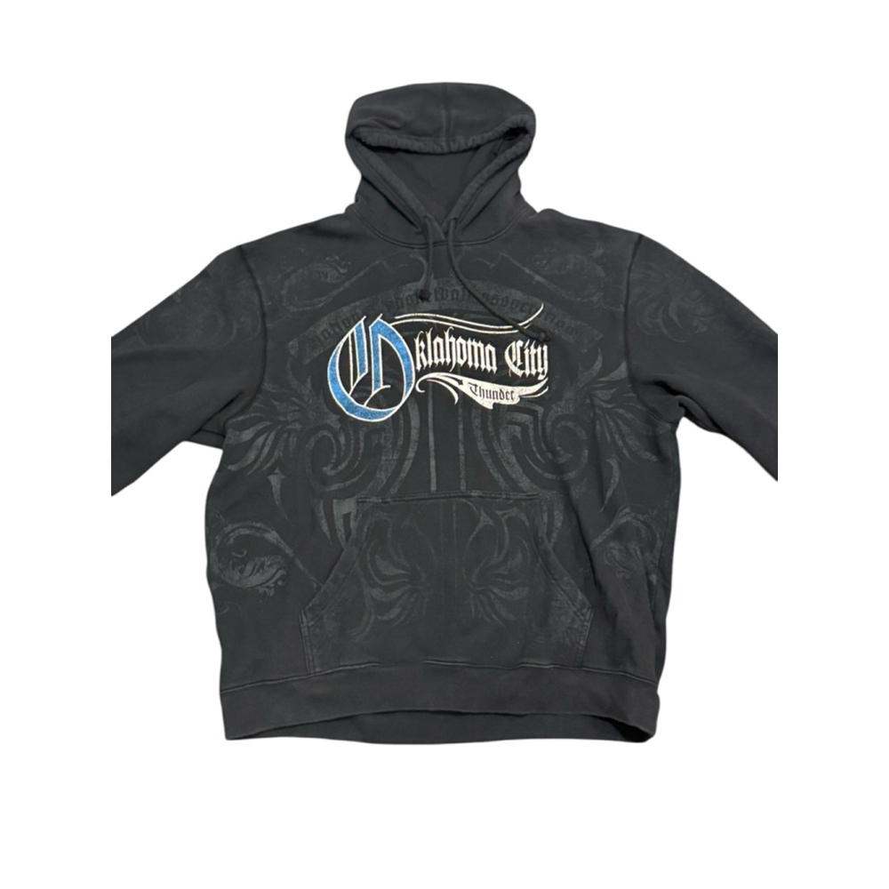 ADIDAS MEN'S OKLAHOMA THUNDER NBA ALL-OVER PRINT GOTHIC HOODIE Size XL - Picture 7 of 9
